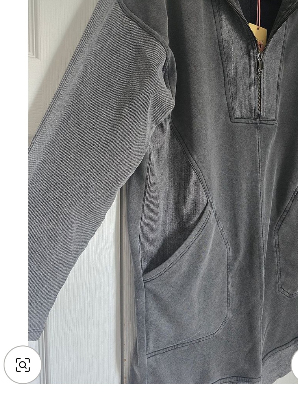 NWT entro Washed Charcoal Longline Pullover Dress - Picture 4 of 4